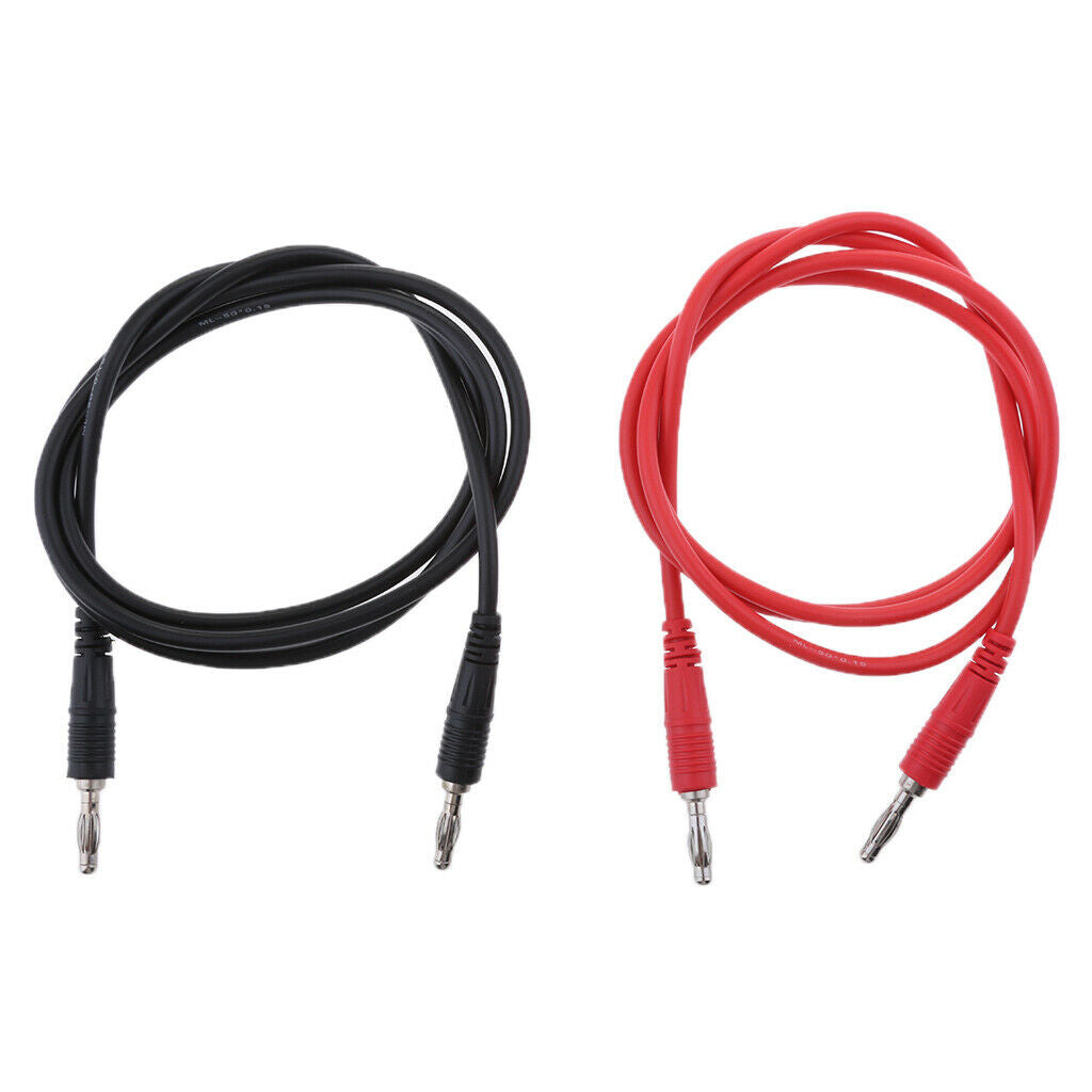 2pcs Test Lead Banana Plug Male Stackable to Banana Plug 39''