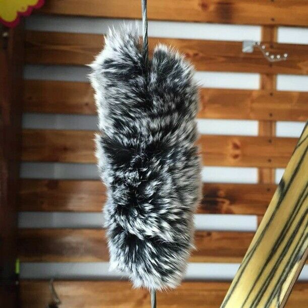 2pk Rex Rabbit Fur Balls Bow String Silencers, Recurve or Longbow