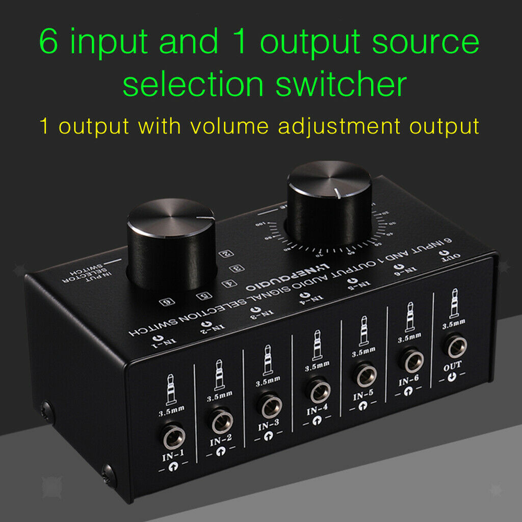 6 in 1 out volume control for selecting the audio signal switch