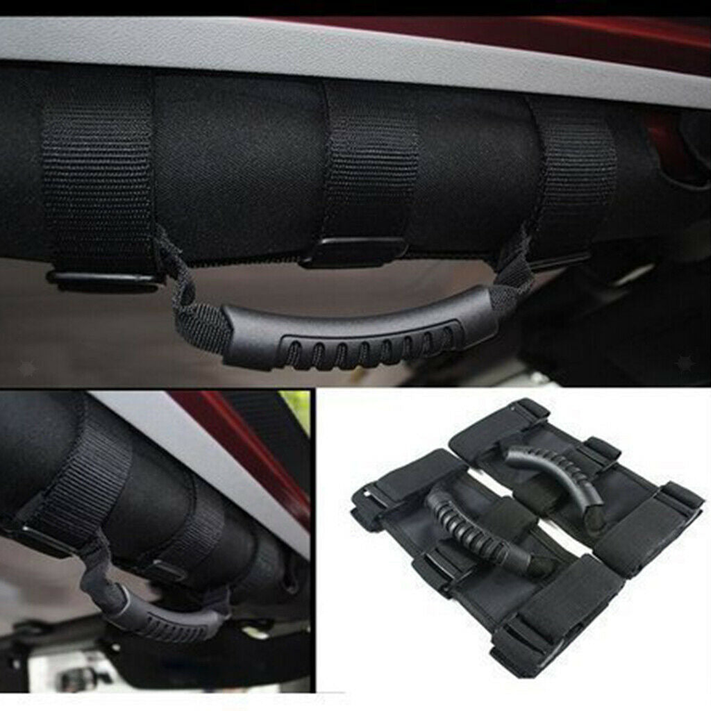 2x Roll Bar Grab Grip Handles Black for Jeep Wrangler YJ TJ JK JKU 1987-2018