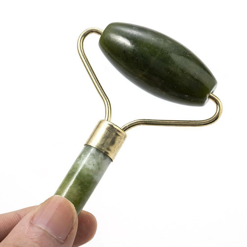 100% Natural Rose Quartz Facial Jade Stone Roller Massage Tool Face Massager US!