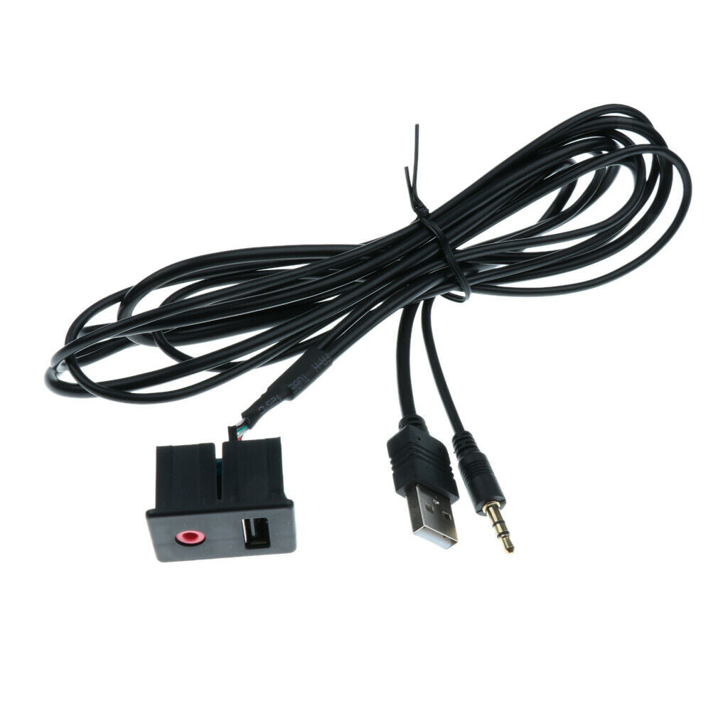 3.5mm   Aux and USB Input Extension Cable Connector Universal for Cars