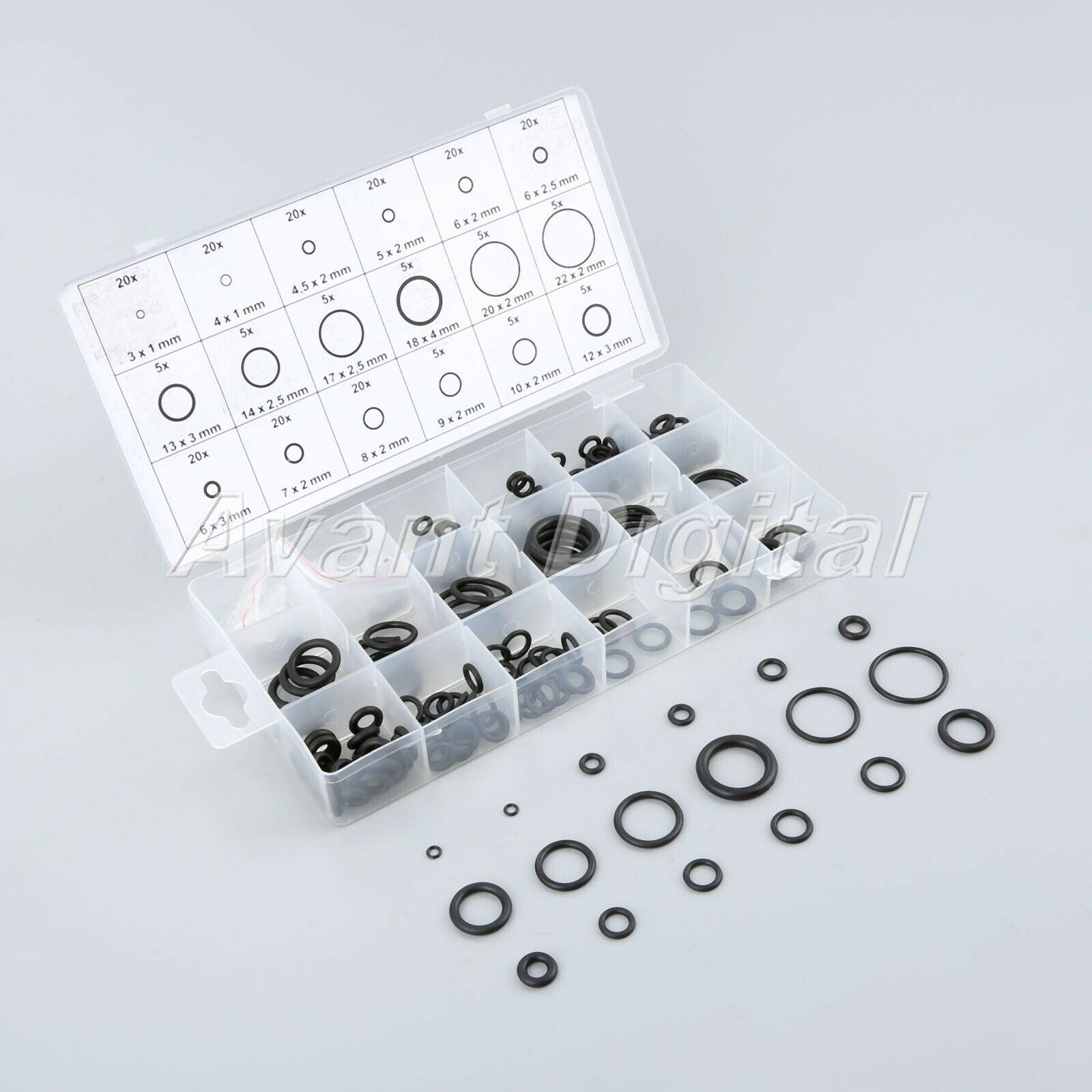 225Pcs Assorted Sizes Rubber O-Ring Set For Plumbing Tap Seal Sink Seal Thread