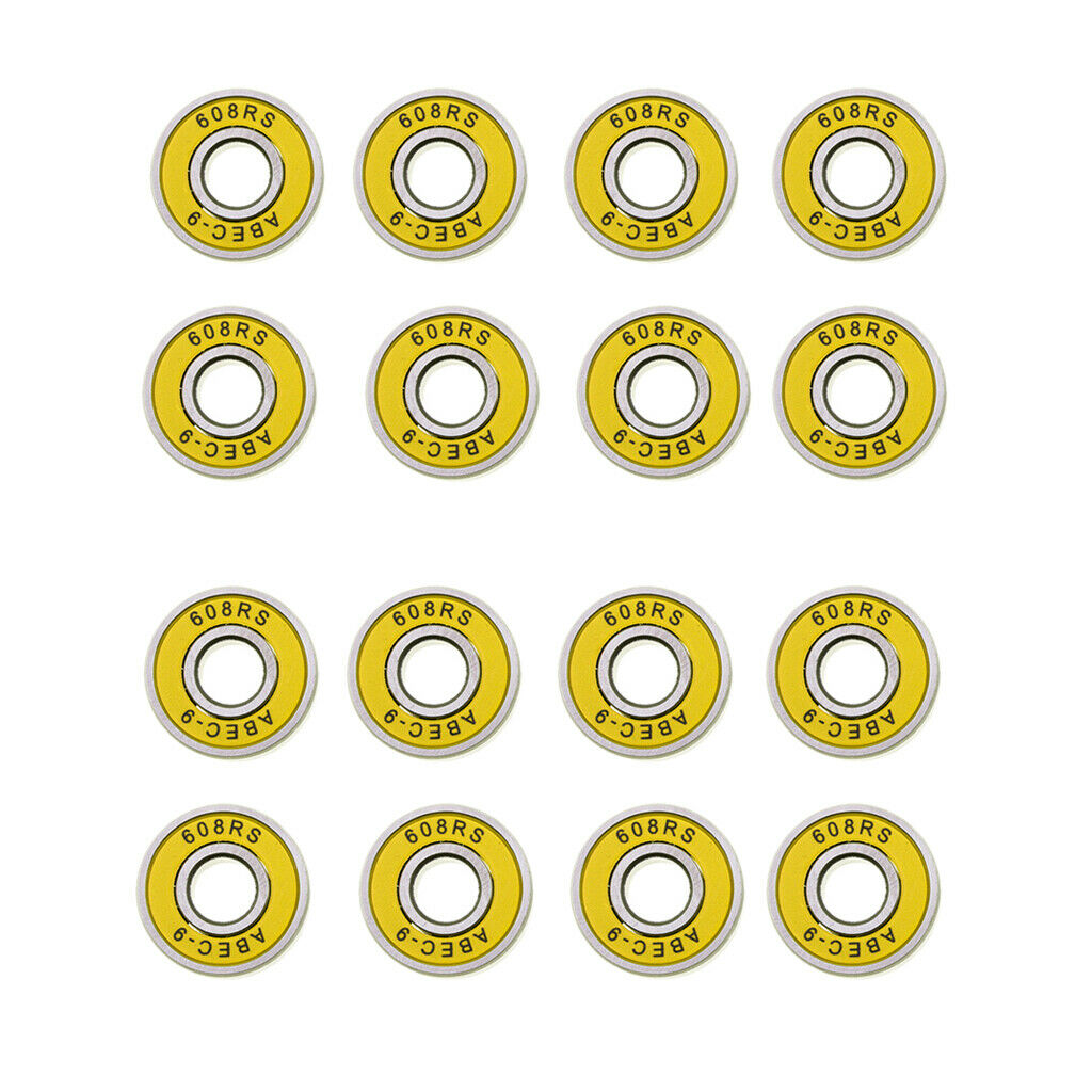 16x 608rs ABEC-9 Skateboard Bearing 8x22x7mm for Longboard Hockey Roller