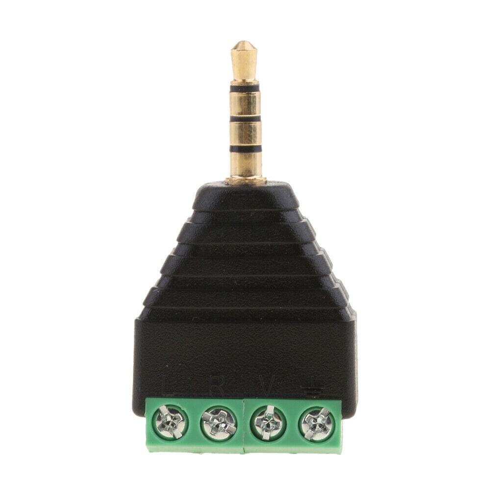 3.5 Mm 1/8 "stereo Audio Plug to AV 4 Screw Connection Socket