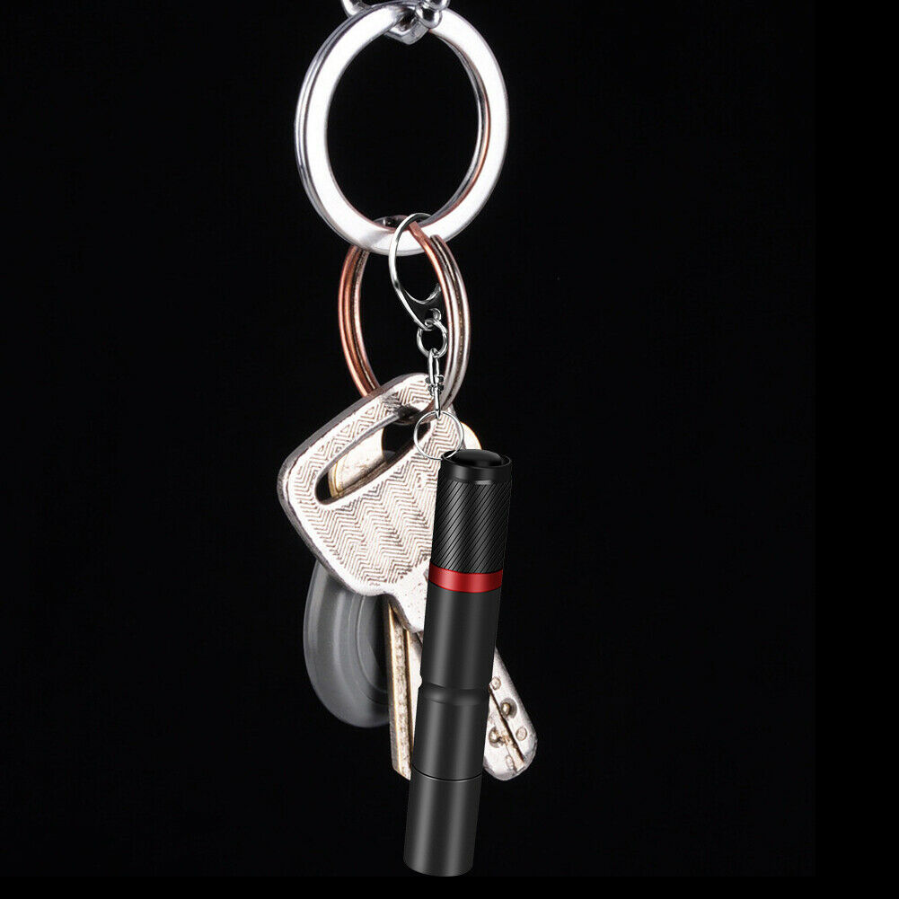 Ultra Small Protable Keychain Flashlight Pocket Torch 3 Mode Pen Night Lamp @
