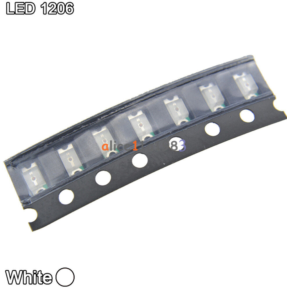 100pcs White super bright 1206 SMD Led Light Bulbs Lamp Car SMT Brightness TOP