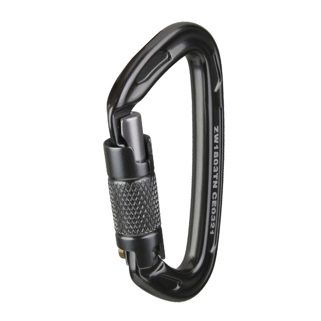 Outdoor Climbing Aluminum 24KN Rope Grab + 24KN Auto Locking Carabiner Hook