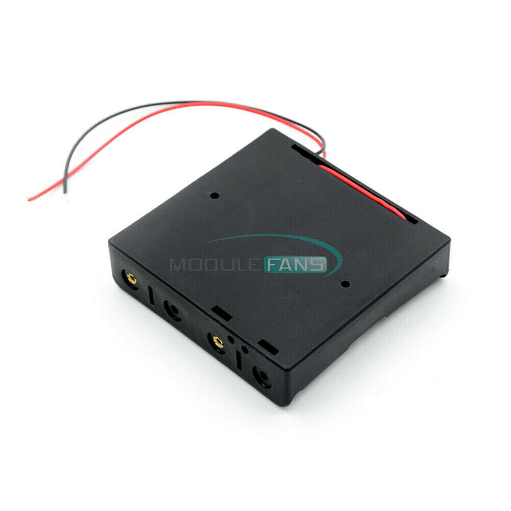 4X 18650 Battery ABS Power Bank Cases Holder Storage Box + Leads