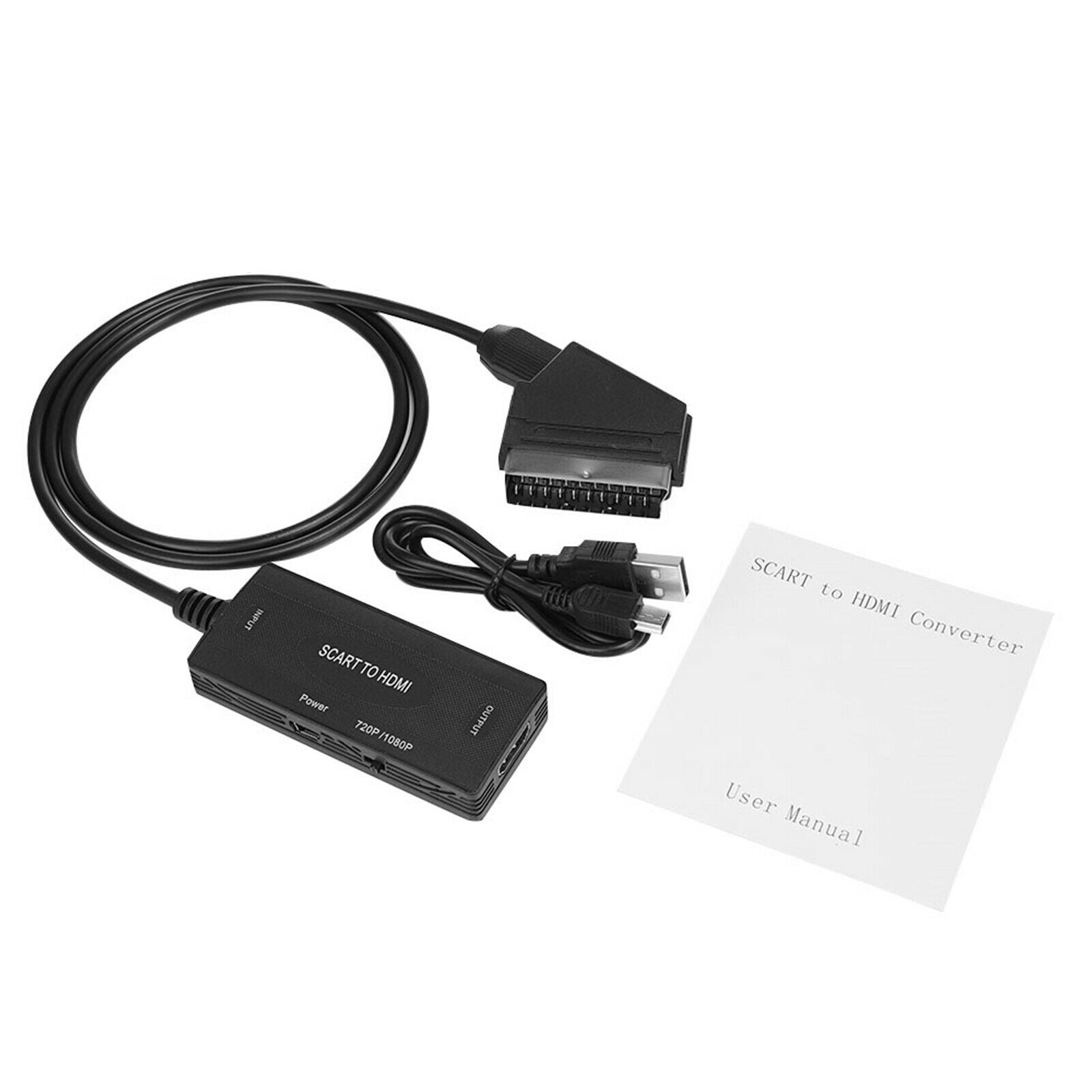 Mini Universal Scart to HDMI Converter Video Adapter Audio Output for HD TV