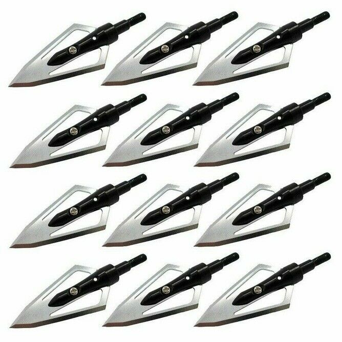 24Pcs Fixed 2 Blade 100 Grain Hunting Broadheads Arrowhead Filed Points Tips s