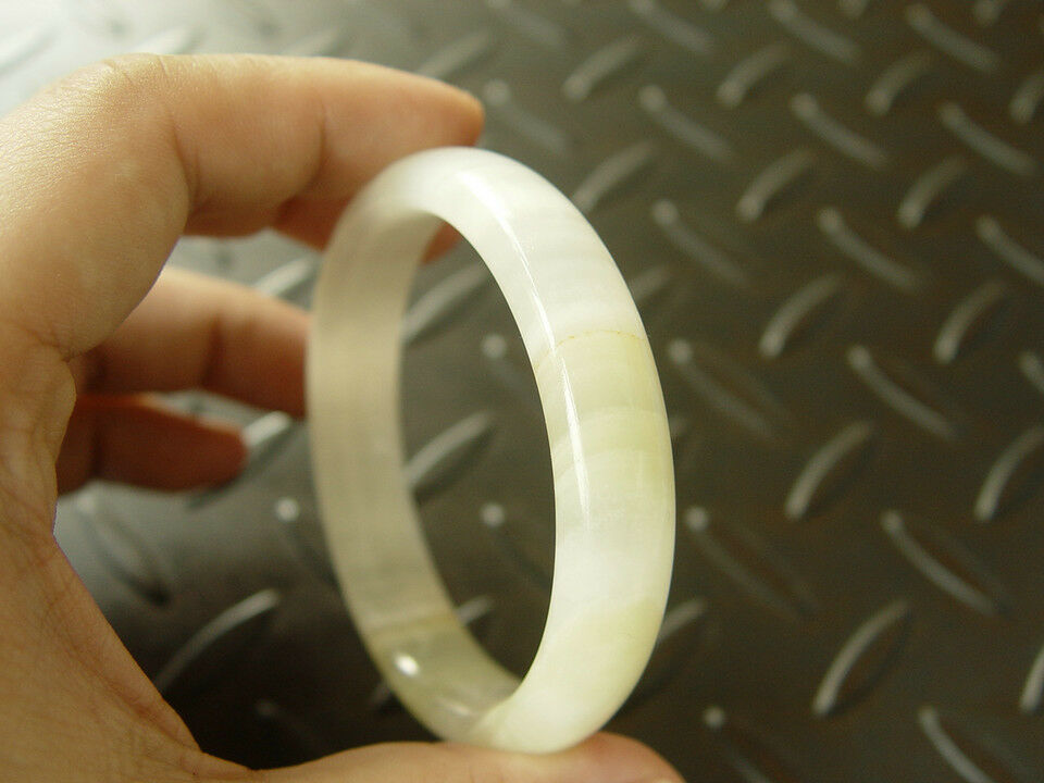 100% Natural Afghanistan JADE Nephrite Green Handmade Bangle Bracelet 58-62mm