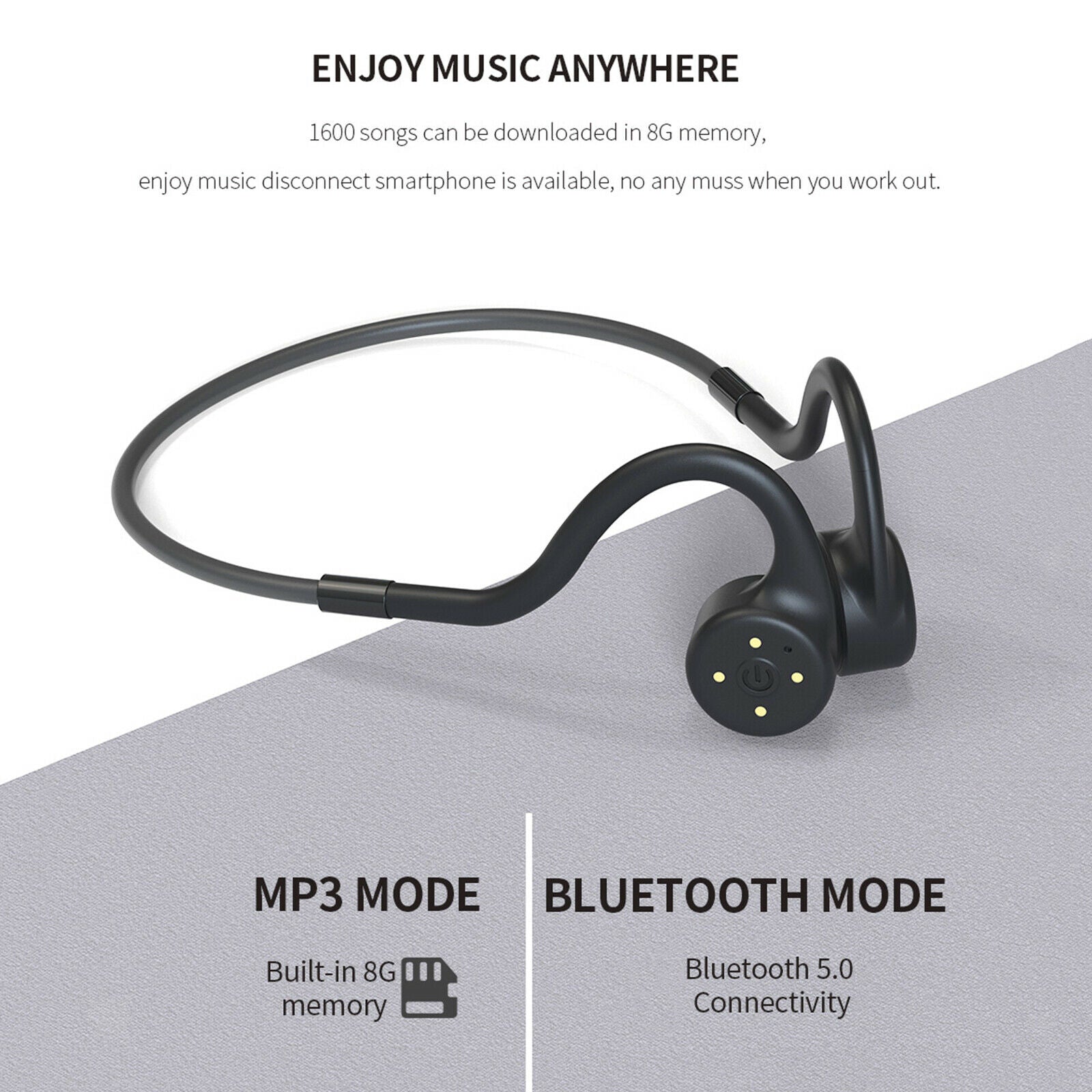 Bone Conduction Wireless Swimming Headphones IPX8 Earphone for Driving Sport