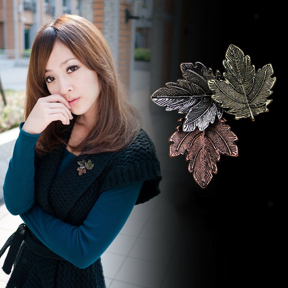 Exquisite Brooch Stylish Maple Leaf Lapel Pin Badge for Coat Sweater Shirt Dress
