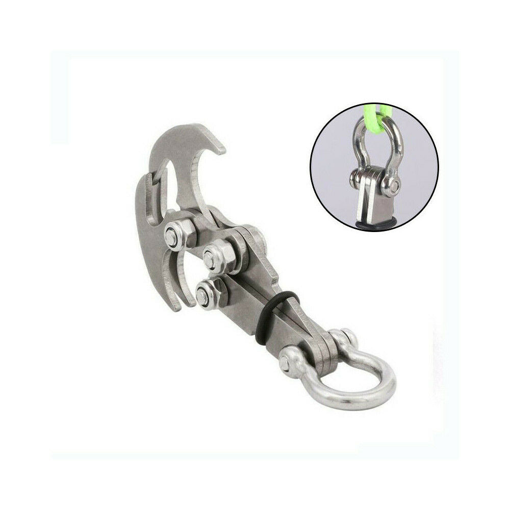 Stainless Steel Gravity Hook Claw Grappling Survival Carabiner Climbing Tools