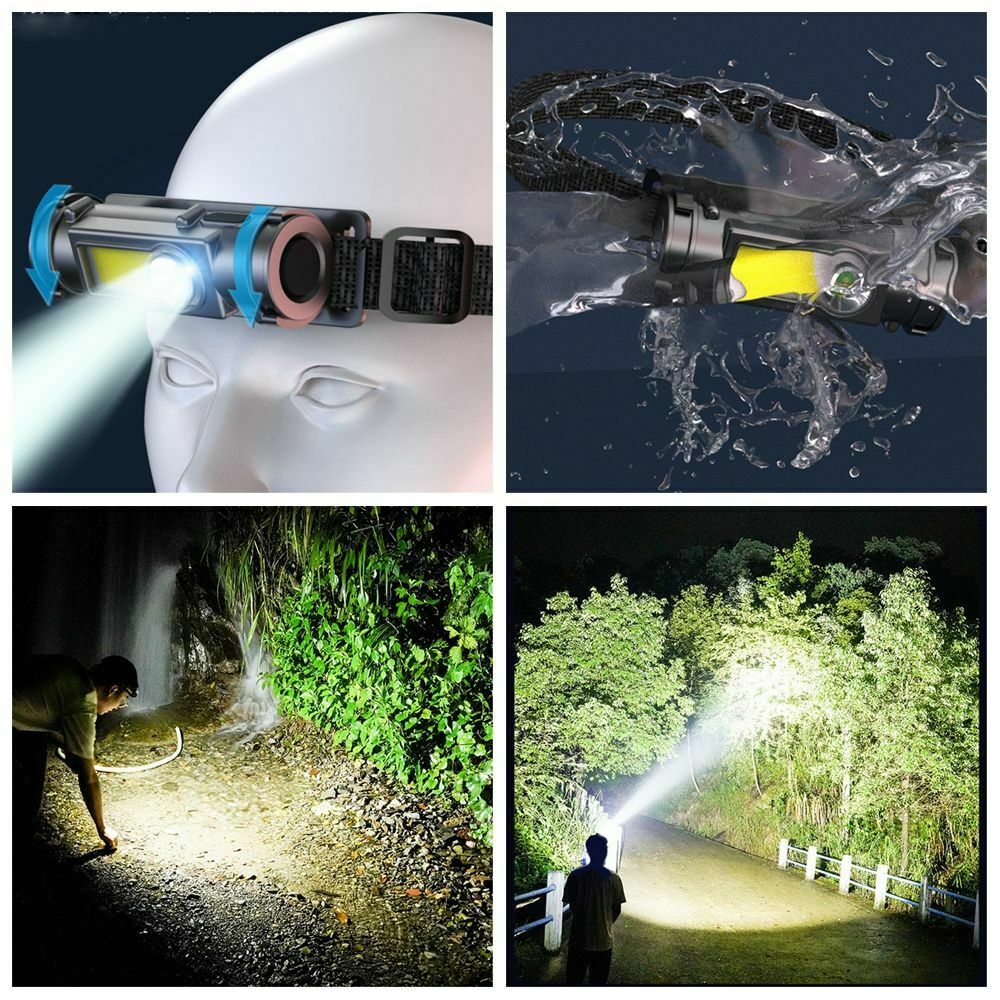Rechargeable Head-mounted Flashlight Headlamp Cycling Headlight Head Torch