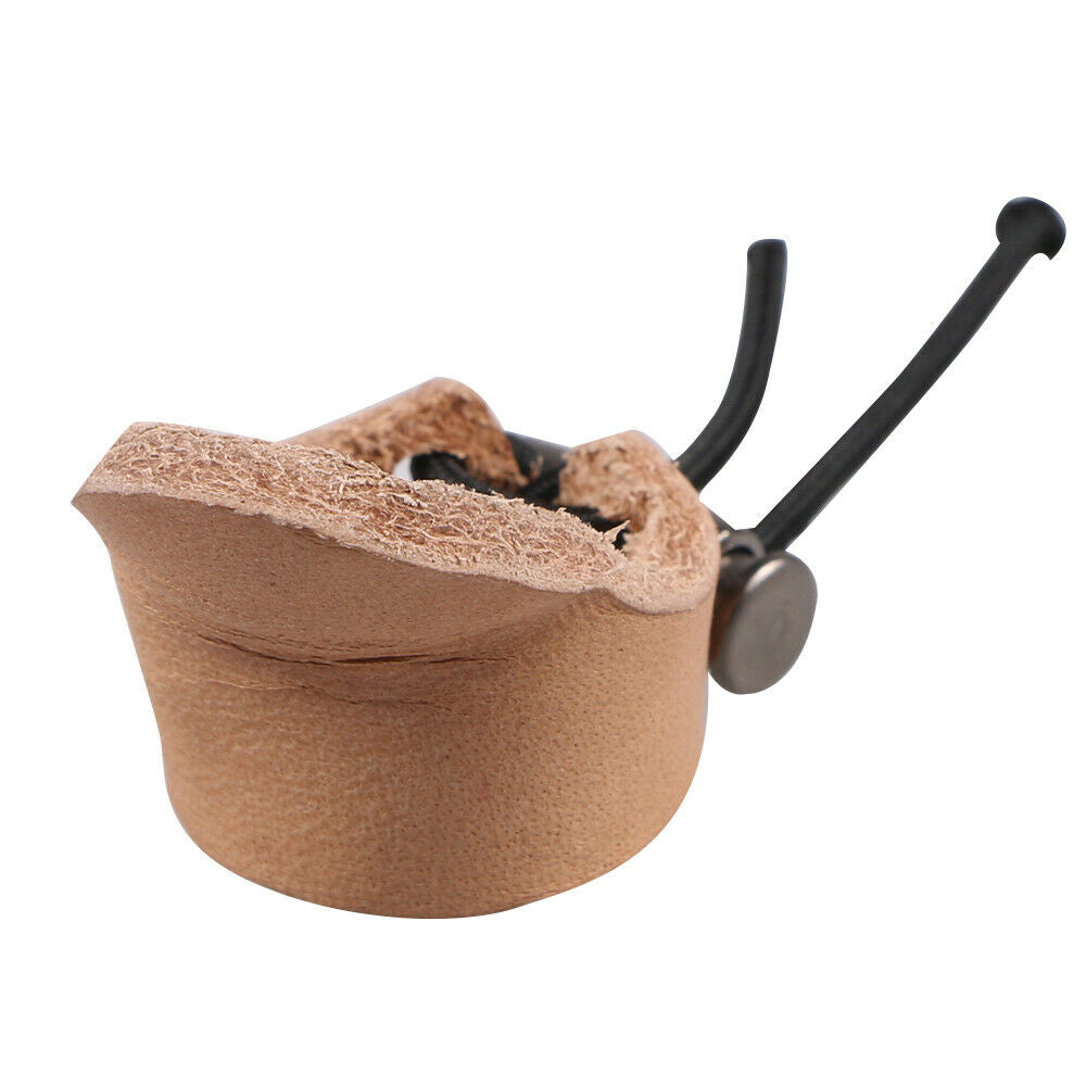 Leather Archery Thumb Protector Guard Finger Tab Target Hunting Brown 2cm
