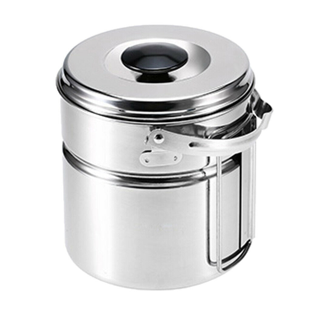 Small Outdoor Camping Hanging Pot Boil Water Cookware with Lid and Handle