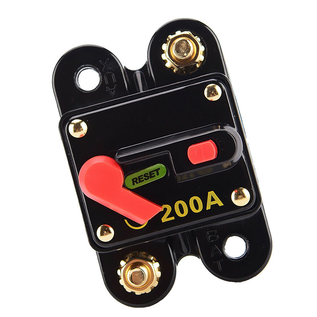 9V-48V DC Waterproof 200 Amp Circuit Breaker with Manual Reset Switch