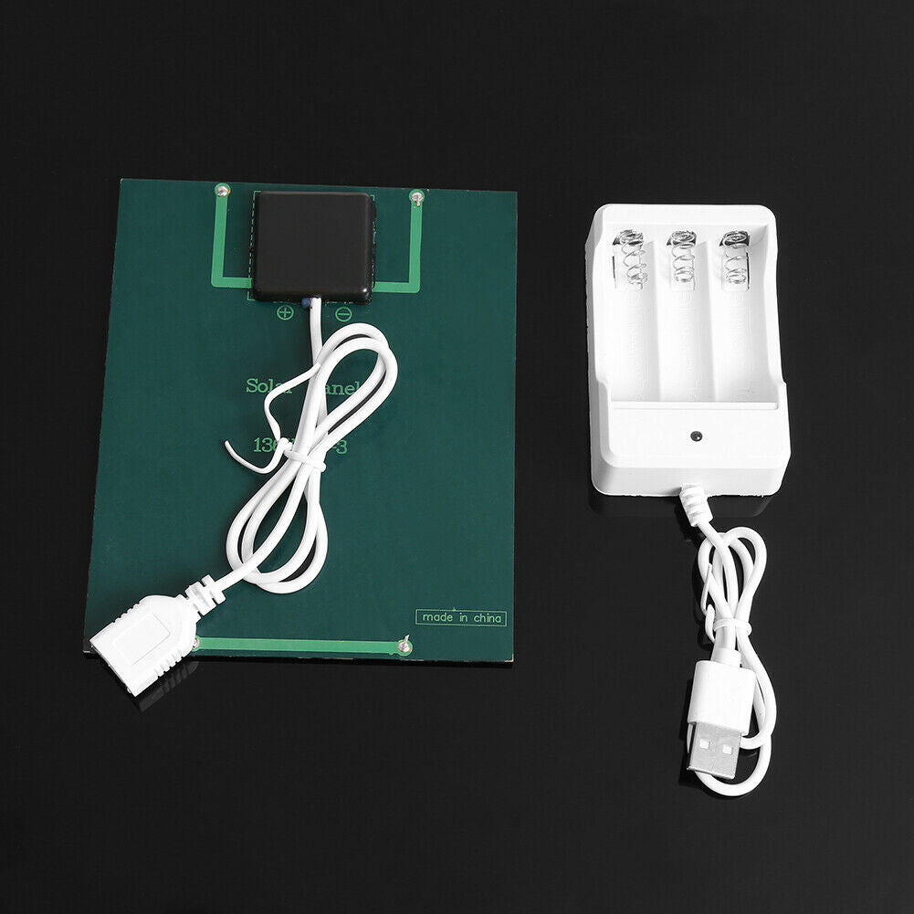 2W 6V USB Output Solar Battery Charger + AA Rechargeable Battery Charger @