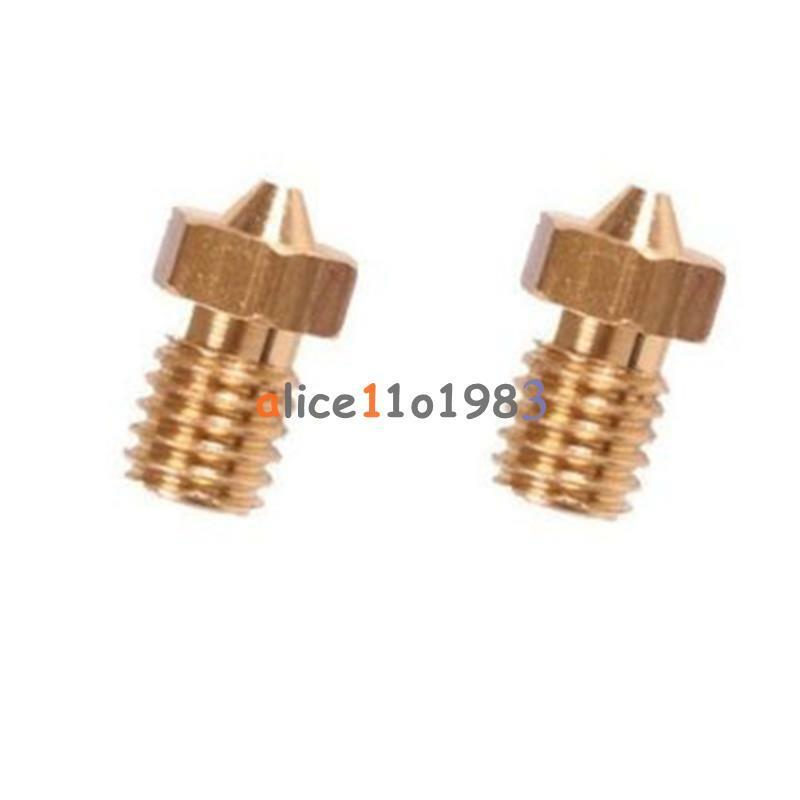 2PCS 0.4mm Copper Extruder Nozzle M6 for 1.75mm Consumable