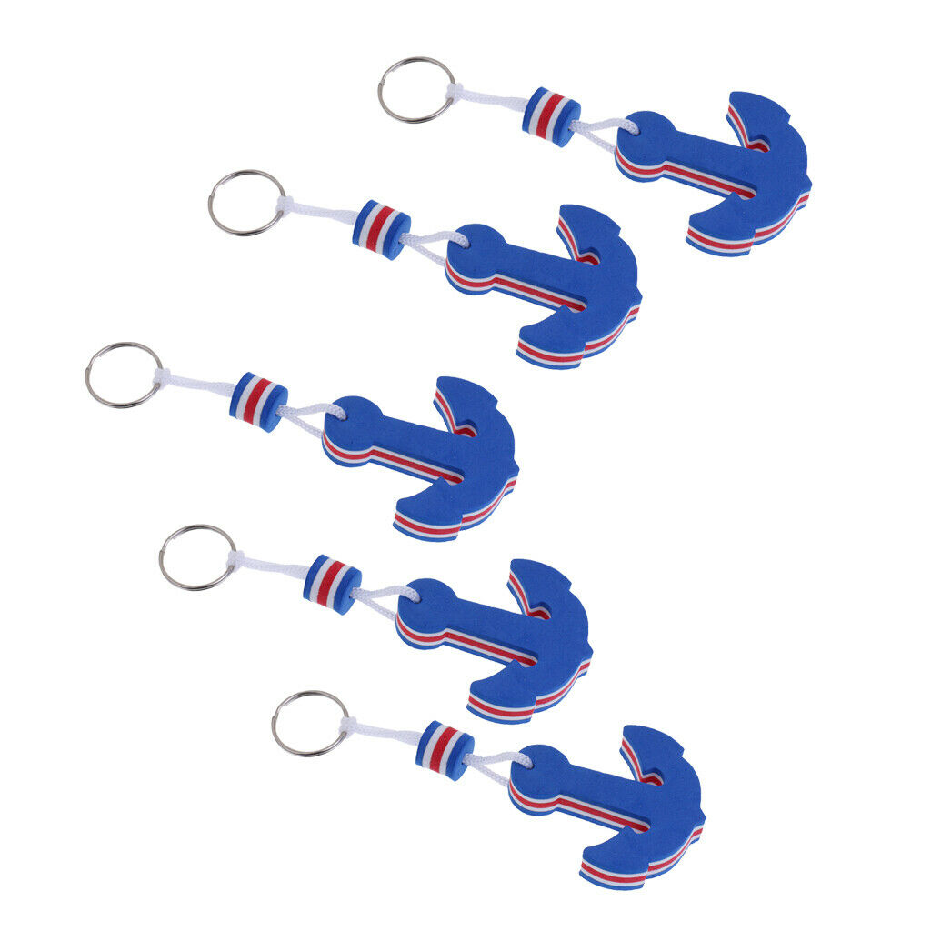 (5 Piece Pack) Boating Enthusiastic Favorite Gifts Keychain Keyring (Anchor