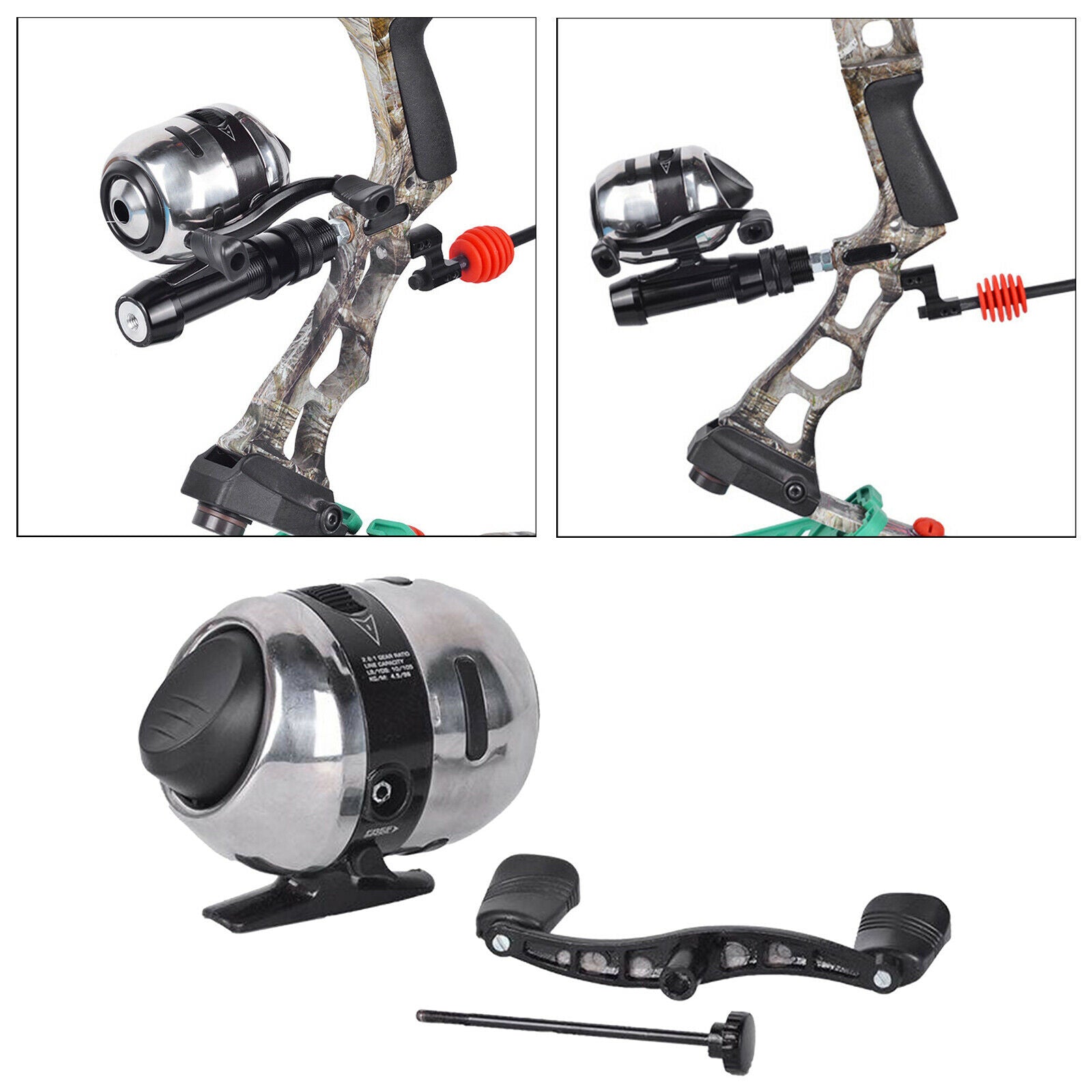 Solid Bow Fishing Reel 40m Hunting Line Left Right-handed Integrated reels