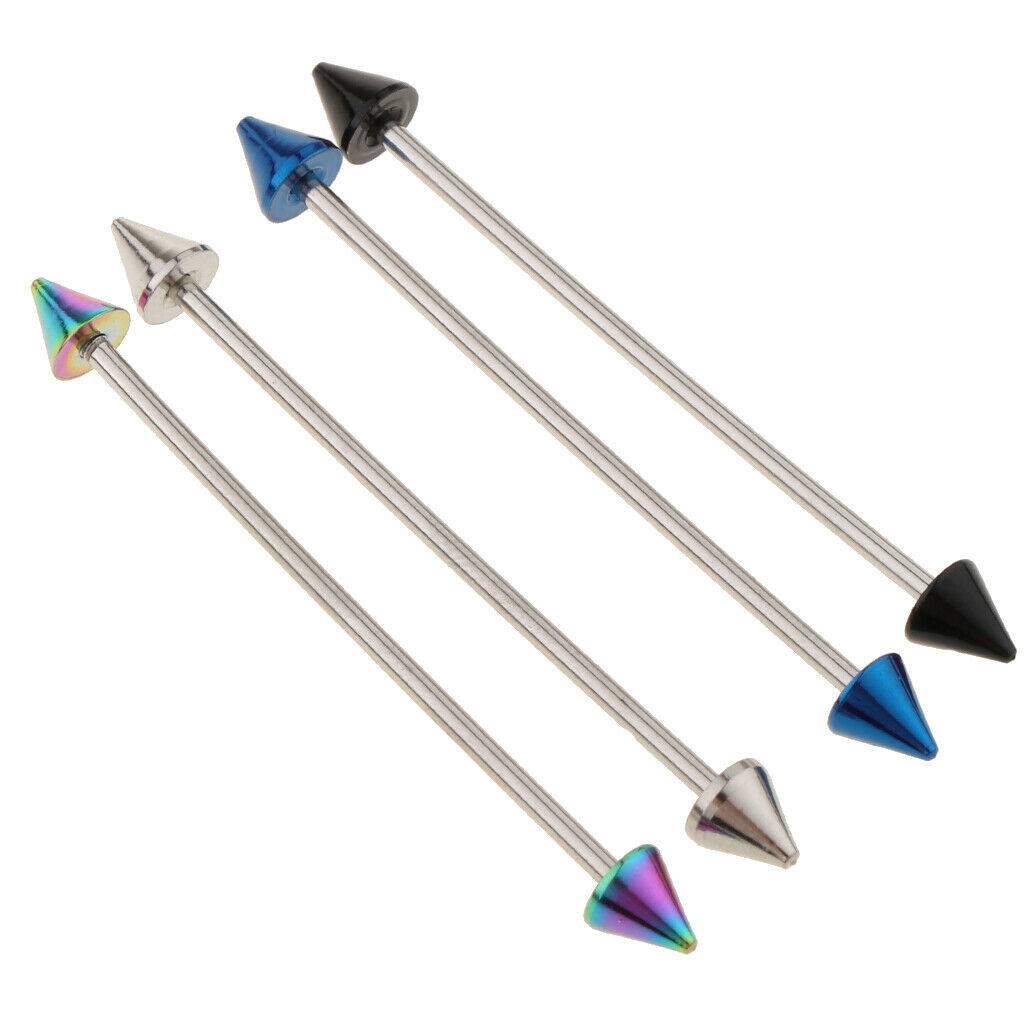 4 Pieces Stainless Steel Ear Tragus Ring Lip Tongue Bar Piercings Jewelry