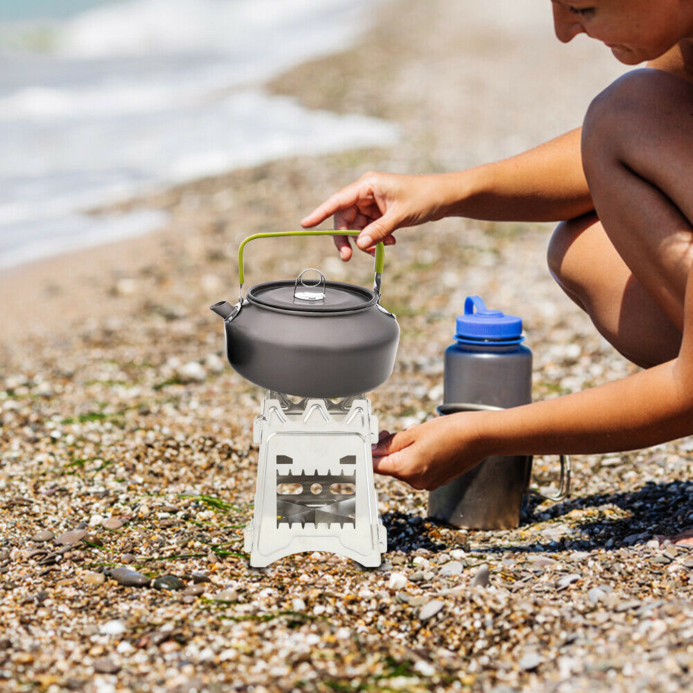 Stainless Steel Firewood Stove Portable Outdoor Picnic Camping Cooking Tool @