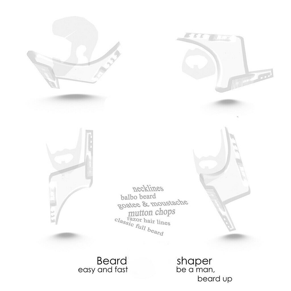 Double-sided Beard Shaping Comb Facial Hair Styling Template Guide Clear