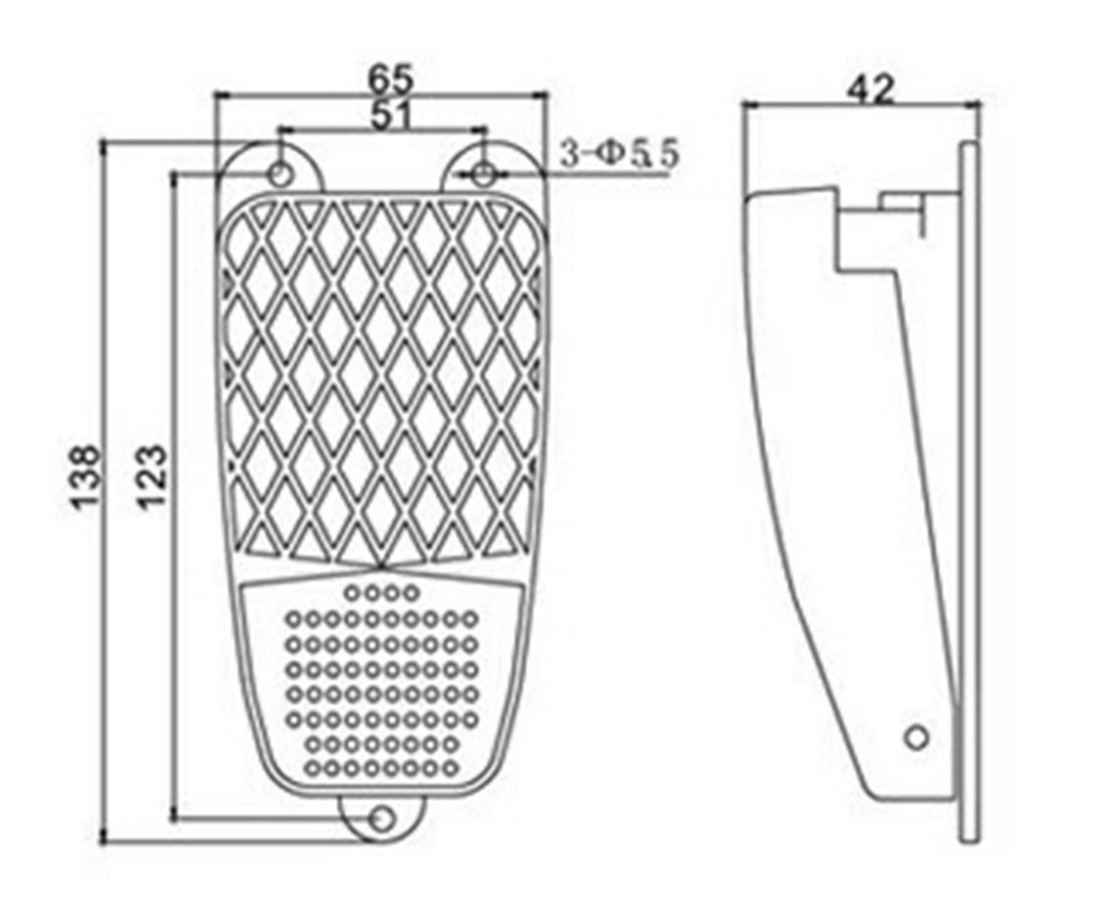 (1) XF-2 FTreadle/Foot Pedal Switch 10A/250VAC 1C Contact Form IP54 Protection