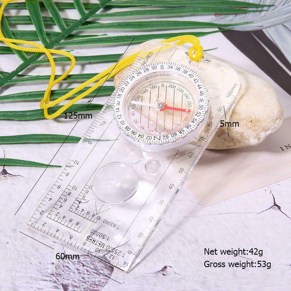Orienteering Camping Scouts Baseplate Map Magnifying Compass Ruler Scale @