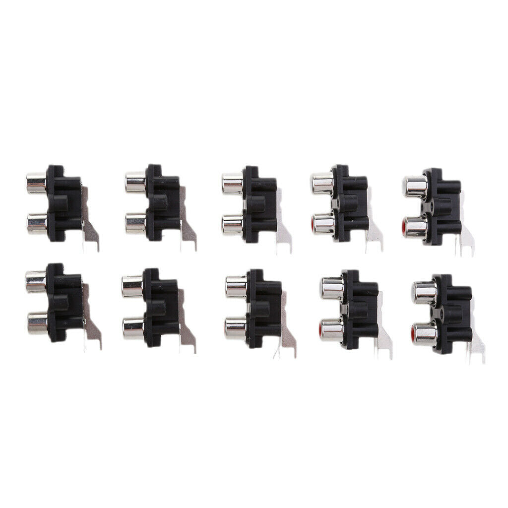 10x Cinch Male Solder Type Right Angle Socket 2 RCA Socket Connector Board DIY