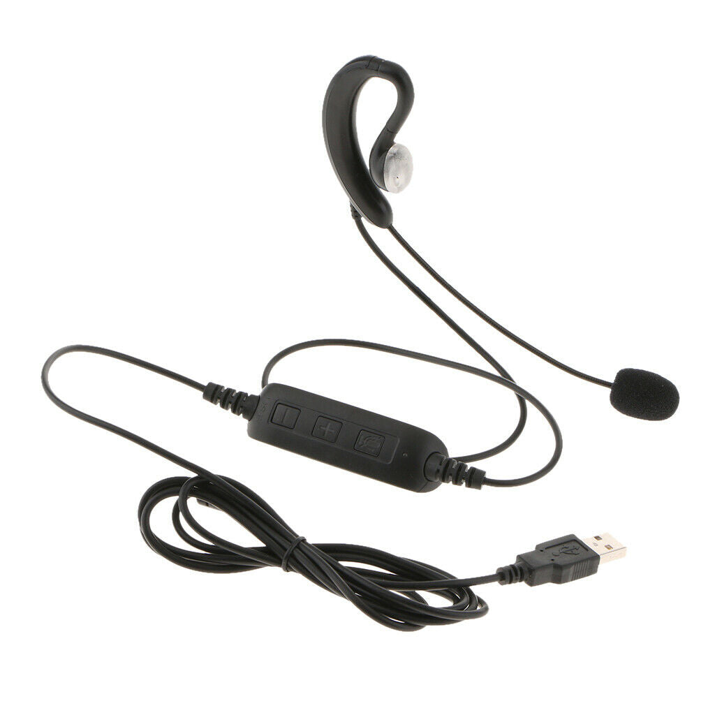 USB Call Center Telephone Headphone with Noise Cancelling Monaural Headset