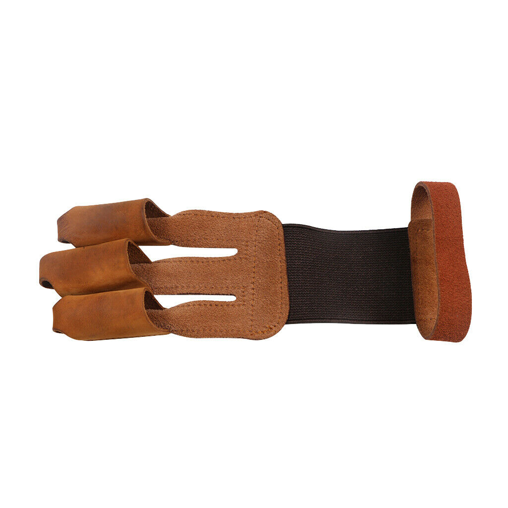 Archery Hand Finger Protect Glove Bow Arrow Hunting Shooting Glove Brown