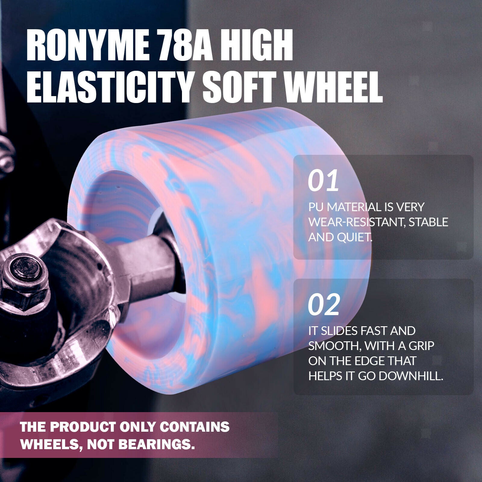 8x Skateboard Wheels 70x51mm Roller 78A Hardness Cruiser Wheel Accessories