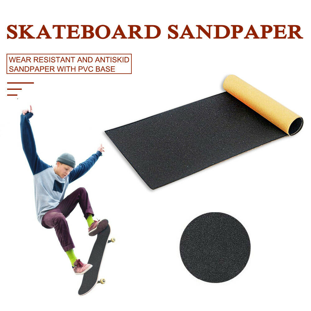 Skateboard Grip Tape Sandpaper Non-Slip Skate Board Deck Grip Tape Durable Bla @