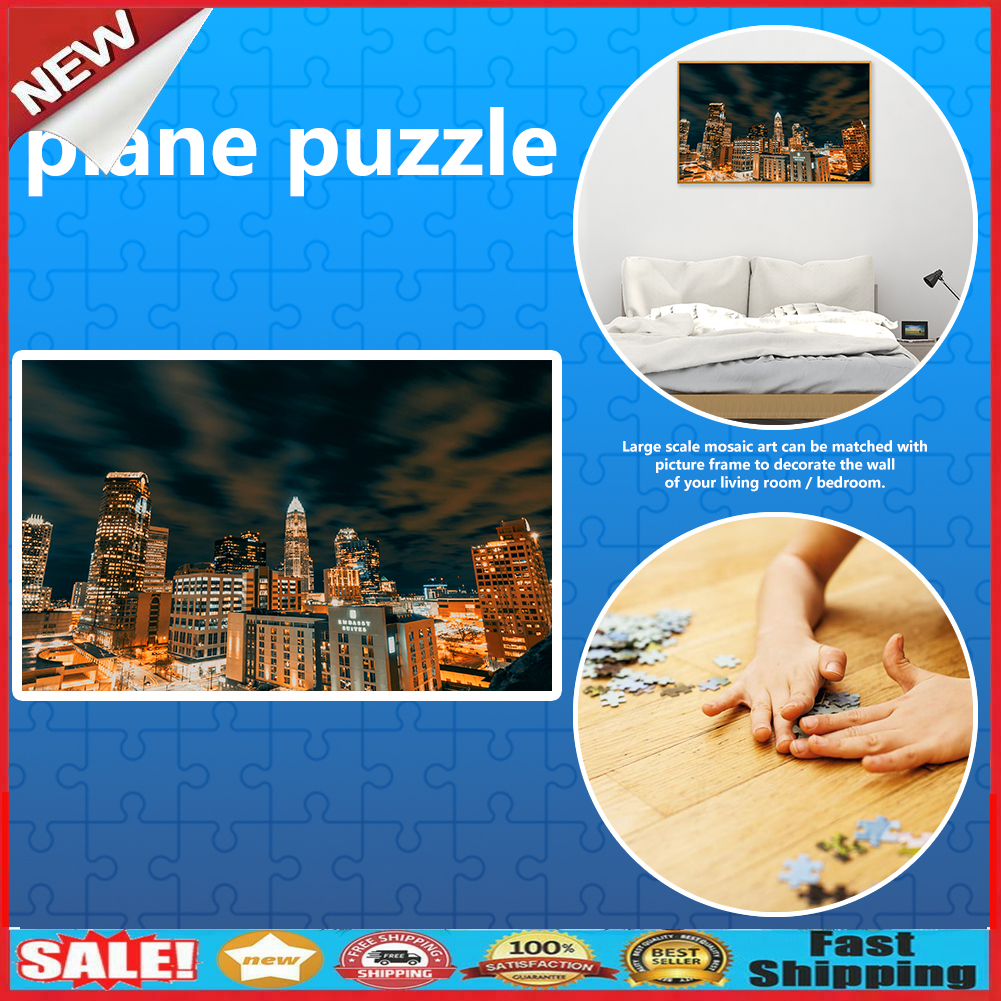 1000 Pieces Lighting City Paper Jigsaw Puzzles Assembling Picture 75 X 50cm @