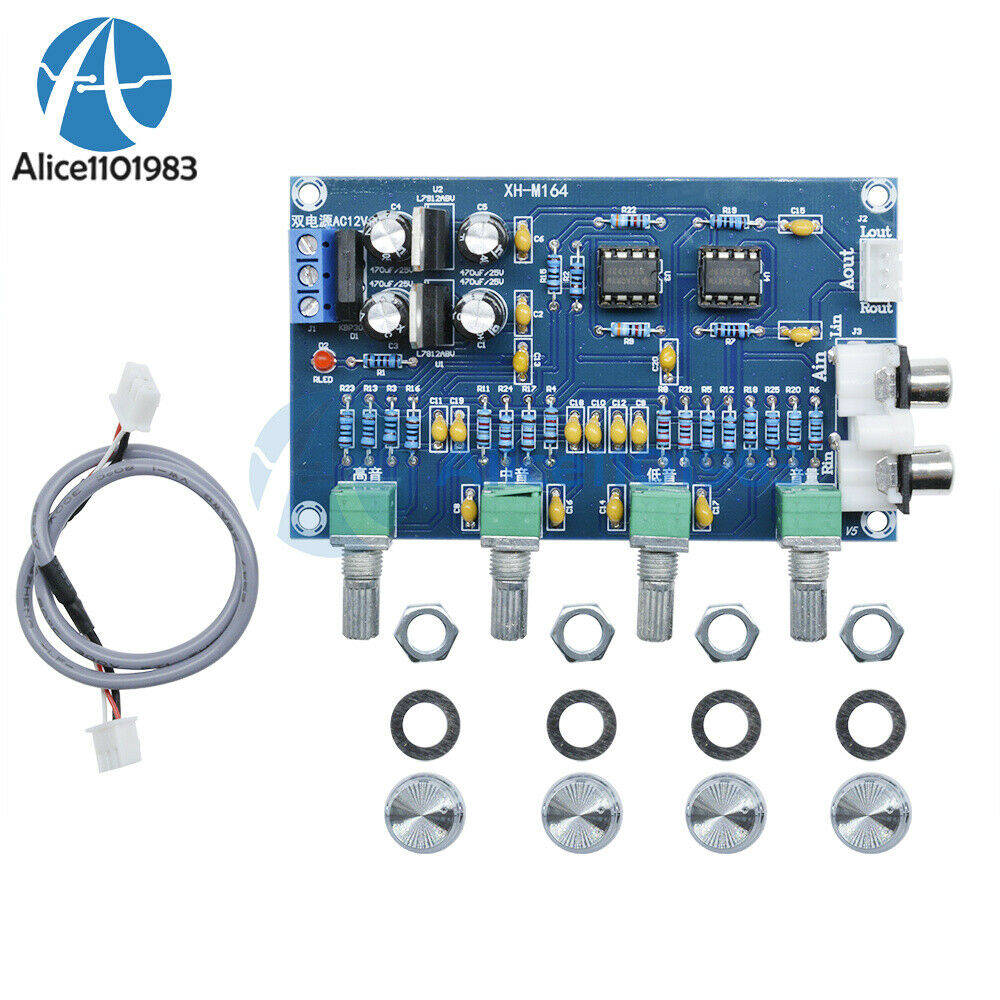 NE5532 Stereo Pre-amp Preamplifier Tone Board 12-24V AC Amplifier Board
