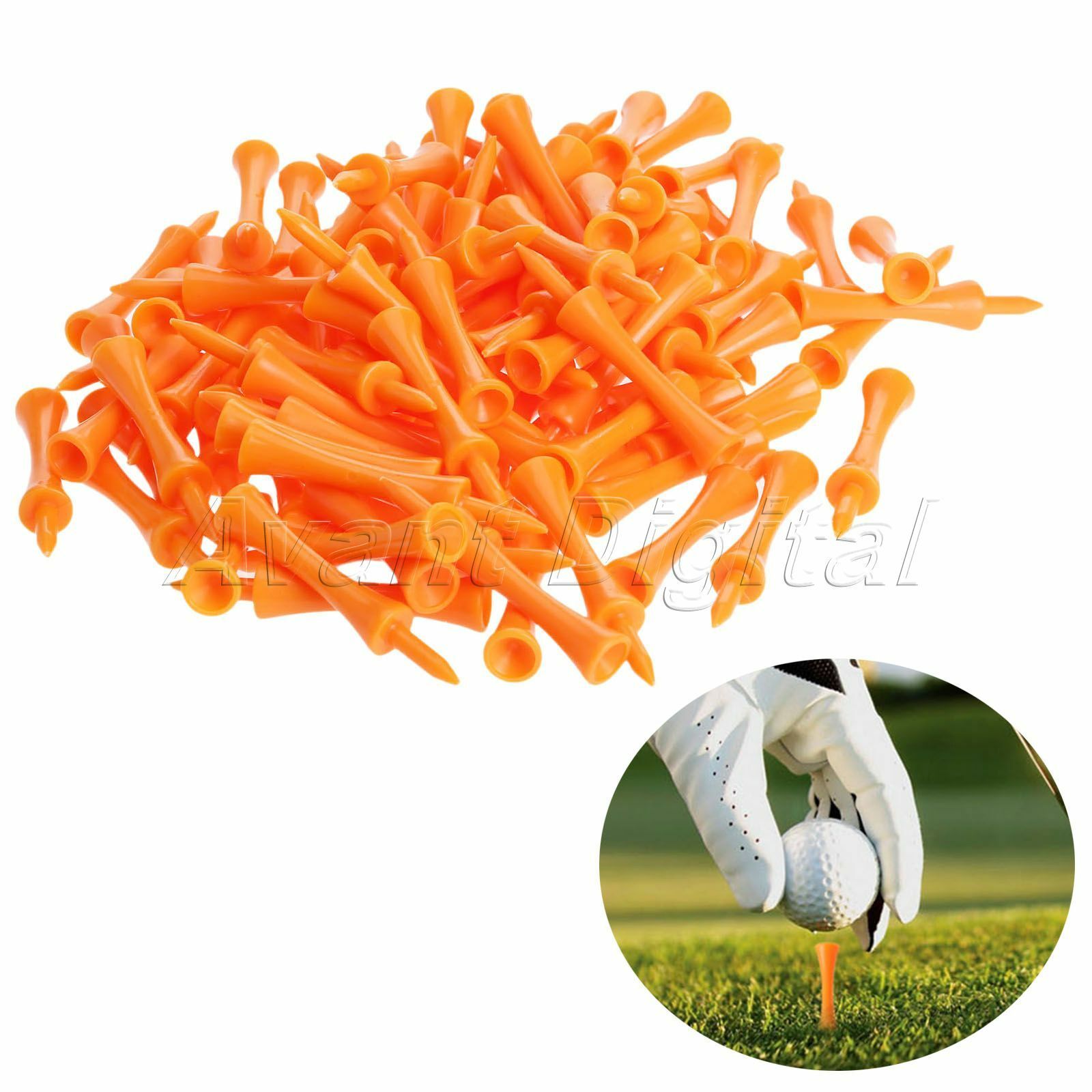 100 x Golf Castle Graduated Tee Plastic 70mm Outdoor Golf Practice Training Tool