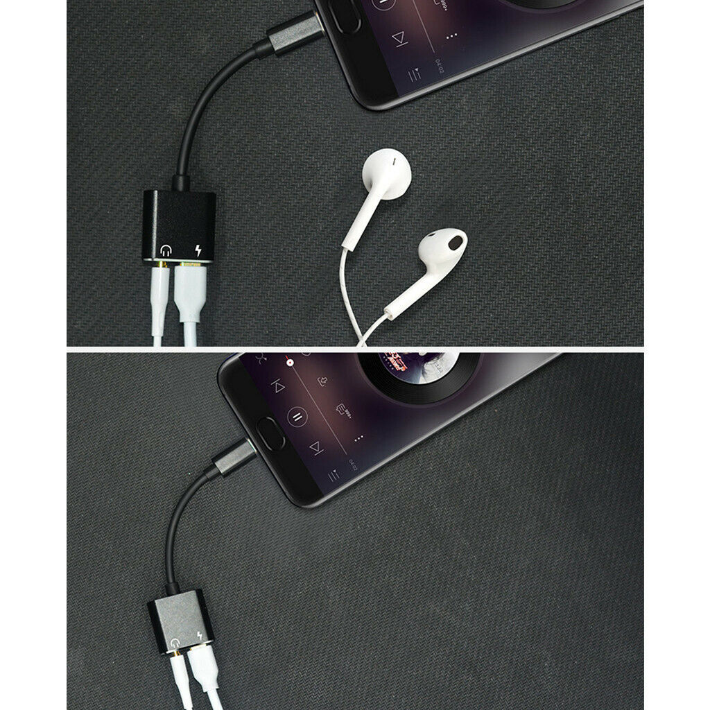 USB Type C Male to 3.5mm Female Audio Headphone   Charging Adapter
