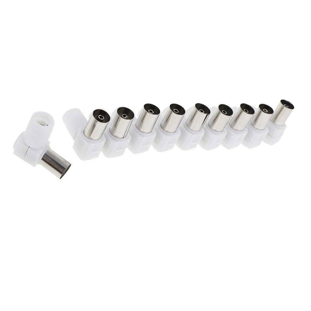 10pcs Right Angle RF Female Connector Plug for Coaxial Cable TV Aerial