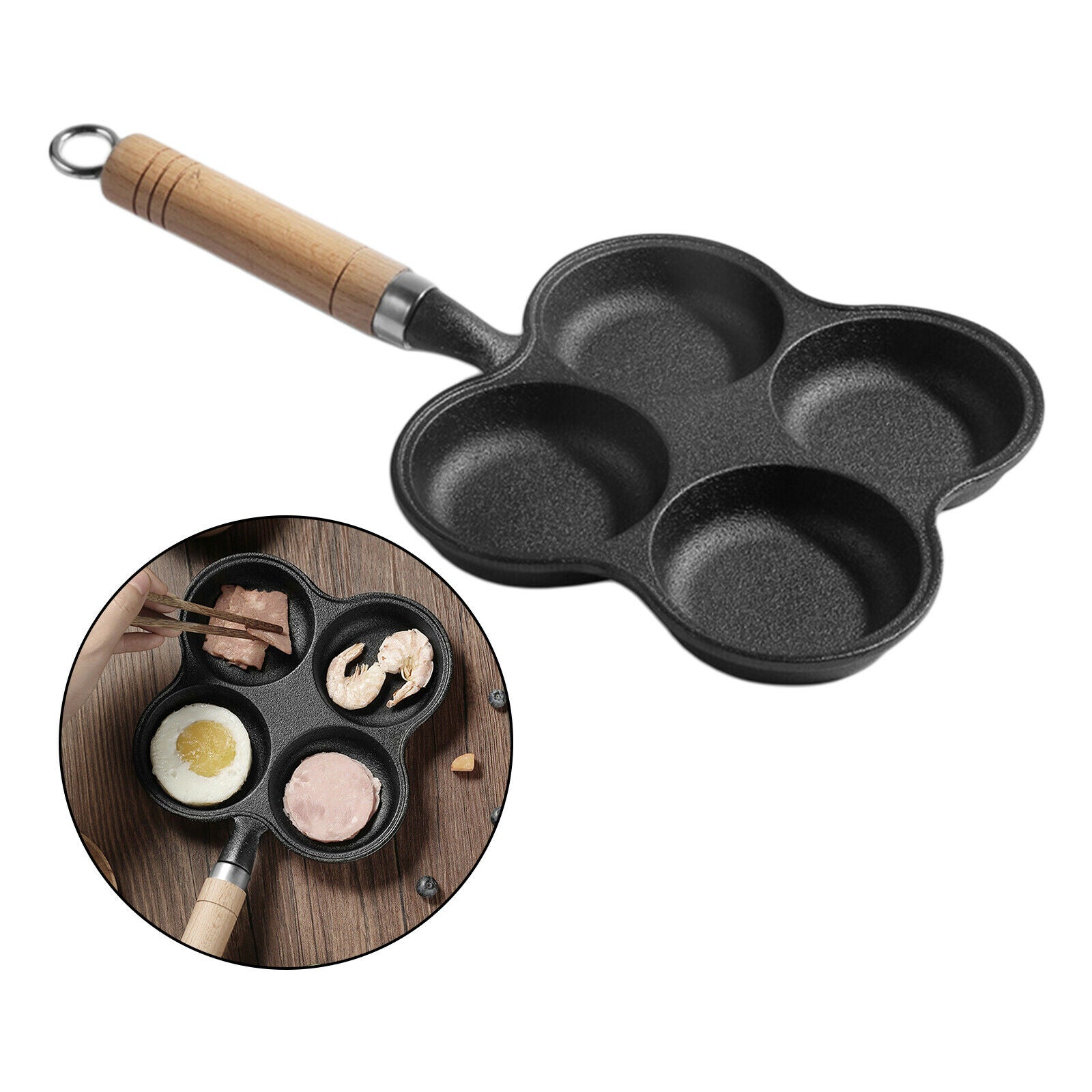 Non-Stick Egg Frying Pan Mold Cast Iron Eggs Omelet Pans Potsticker Hem