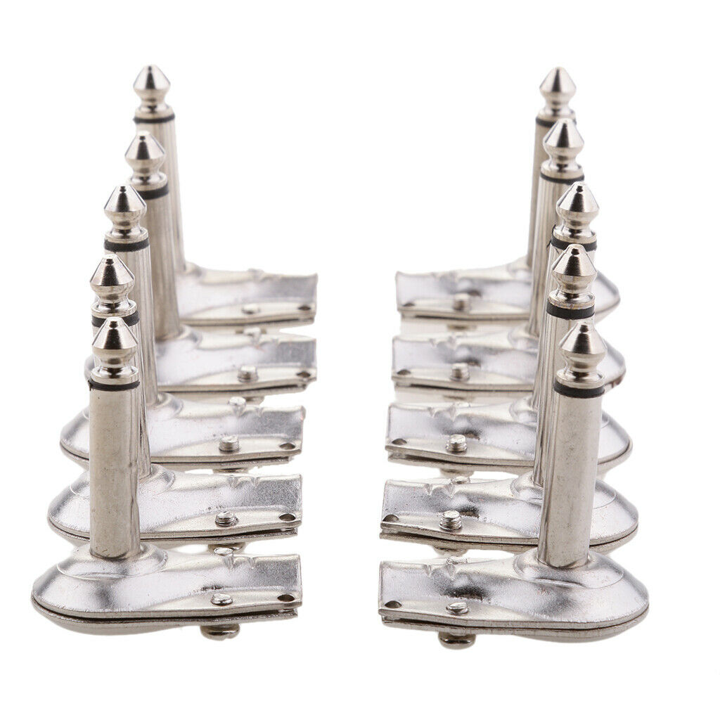 6.35mm 1/4" Right Angle Male Mono Plug Guitar Audio Connector 10pcs