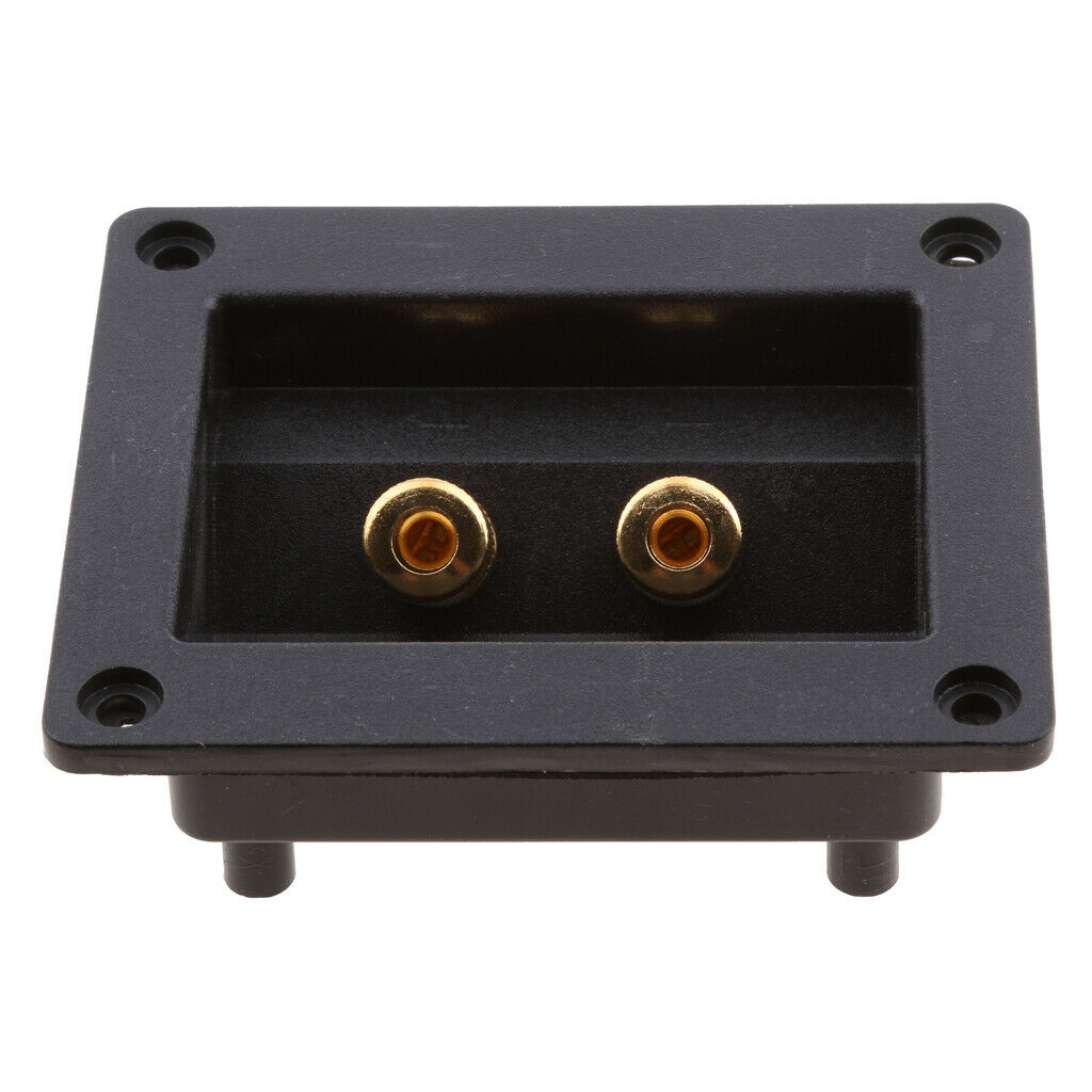Car Stereo 2 Way Speaker Box Terminal Square Spring Cup Connectors Black