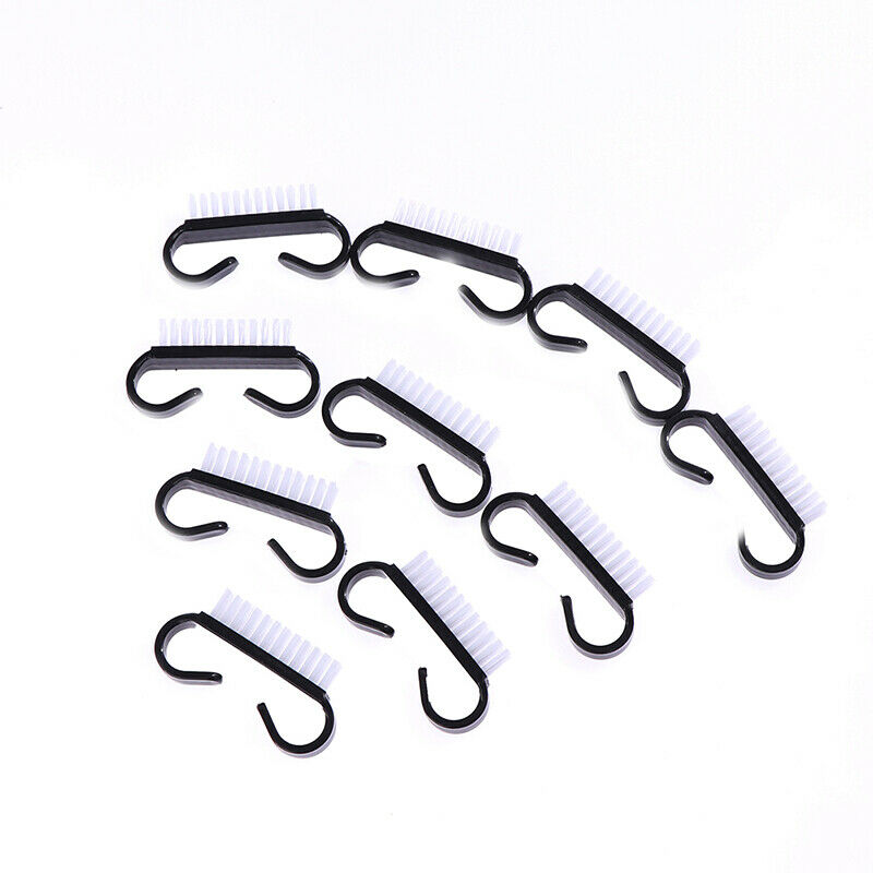 (10 Pack)Black Handle Grip Nail Brush - Fingernail Scrub Cleaning Brus BgDFAU