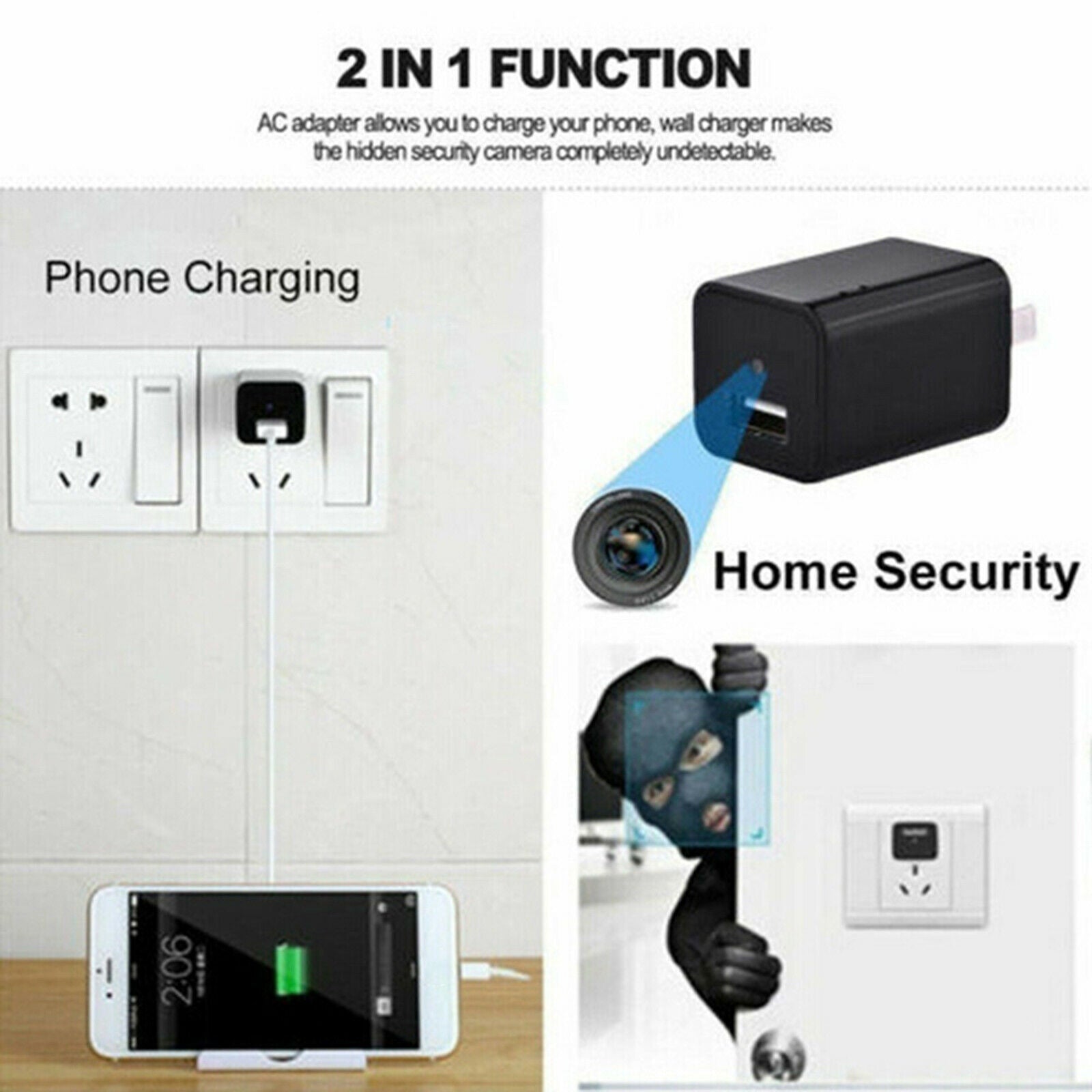 Portable USB Charger Camcorder Camera for Recorder Nanny Outdoor Covert