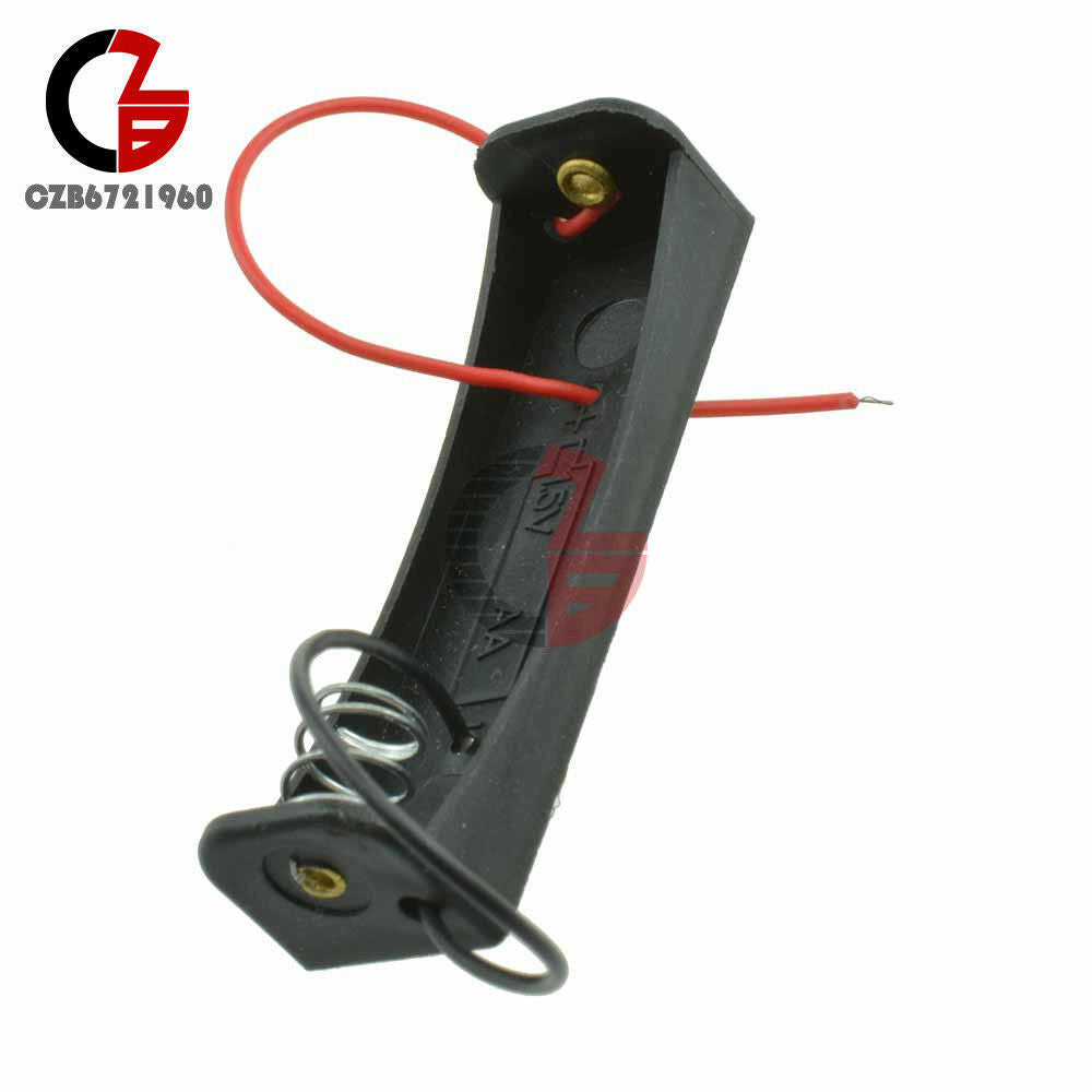 5PCS 1x AA Battery Holder Storage Box Case with 5" Lead 1.5V for DIY Experiment