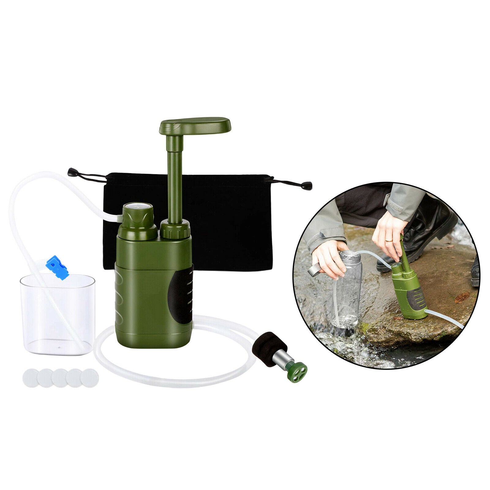Portable Outdoor Survival Water Filter Purifier Filtration Emergency Hiking