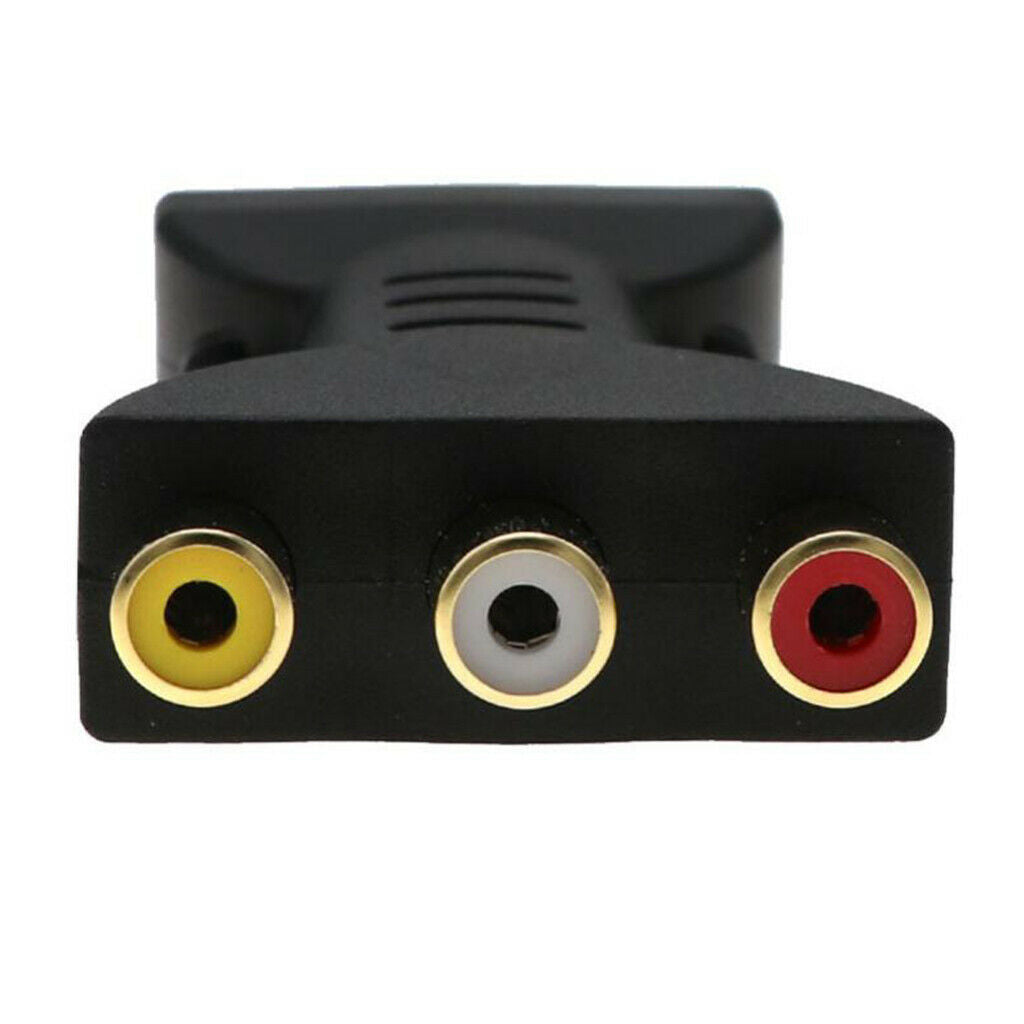 USB Male To 3 RCA Audio Video Adapter AV Converter Cable Cord HDTV Black